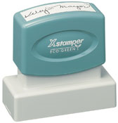Create your own custom stamp pre-inked online. Choose size, text, ink color and font style. Fast shipping