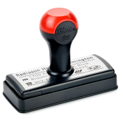 The M2560 Duo is a small and conveient twist on the traditional rubber stamp. With its plastic frame and handle it makes it easy and lightweight for everyday stamping.