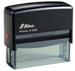 Customize this S-833 self-inking rubber stamp to your liking! Perfectly convenient for quick and easy stamping.